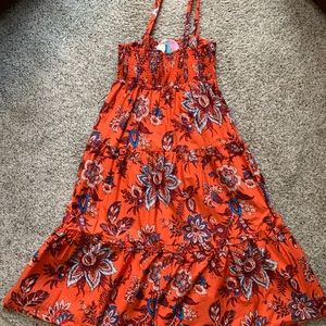 NWT RHODE by Target orange/blue tiered maxi dress size S